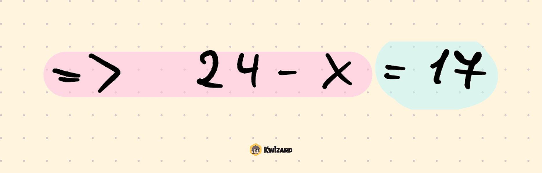 Postavljanje jednadžbe – Razlika – obojani matematički postupak