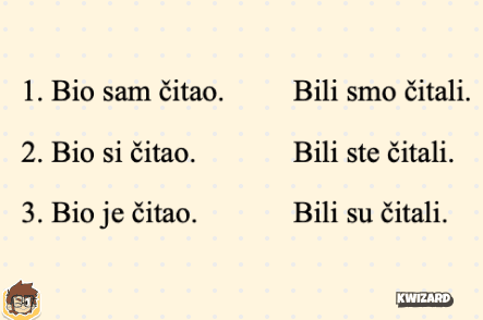 Perfekt pomoćnog glagola biti + glagolski pridjev radni