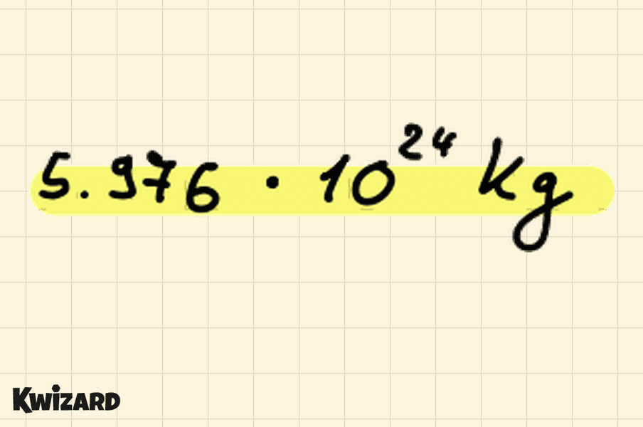 Masa Zemlje u znanstvenom zapisu 5,976 · 10²⁴ kg